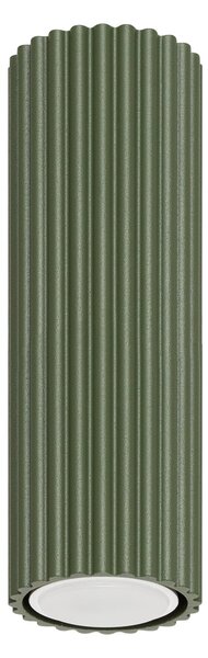 Stropné svietidlo Karbon, 1x olivovo zelené kovové tienidlo, (20 cm)