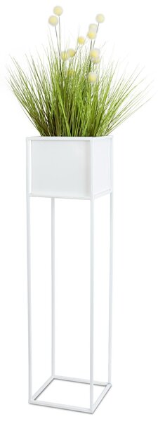 KOVOVÝ KVETINÁČ SO STOJANOM PLAIN 90X24 CM BIELA