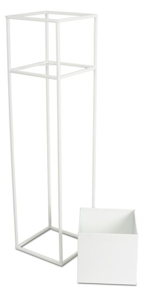 KOVOVÝ KVETINÁČ SO STOJANOM PLAIN 90X24 CM BIELA