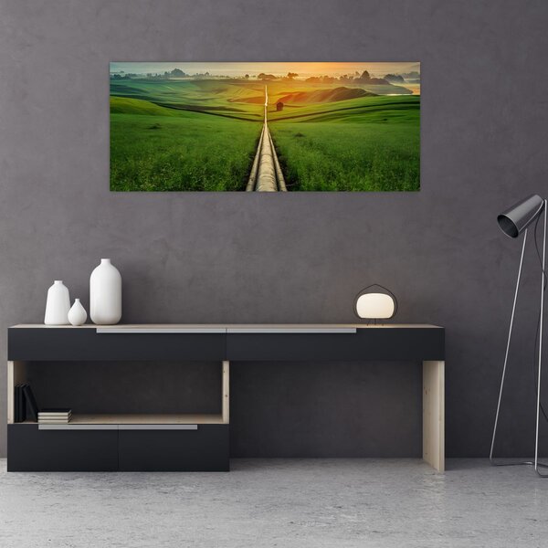 Obraz - Východ slnka nad údolím (120x50 cm)