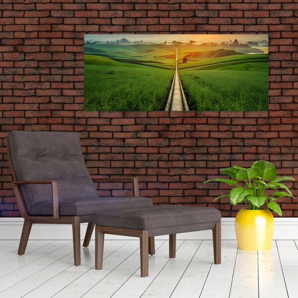 Obraz - Východ slnka nad údolím (120x50 cm)
