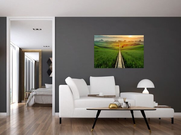 Obraz - Východ slnka nad údolím (90x60 cm)