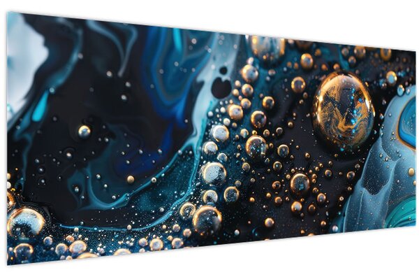 Obraz - Atramentové kvapky (120x50 cm)