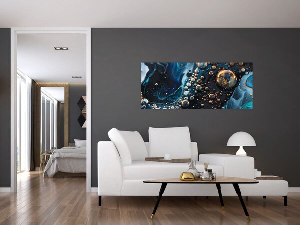 Obraz - Atramentové kvapky (120x50 cm)
