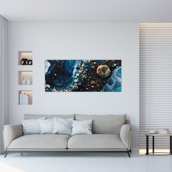 Obraz - Atramentové kvapky (120x50 cm)