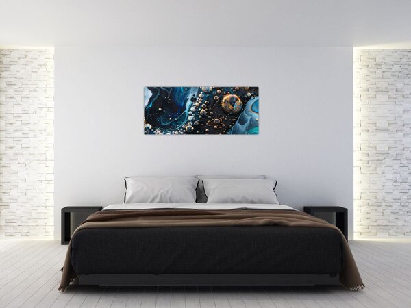 Obraz - Atramentové kvapky (120x50 cm)