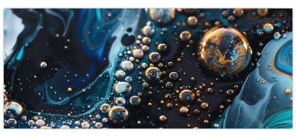 Obraz - Atramentové kvapky (120x50 cm)