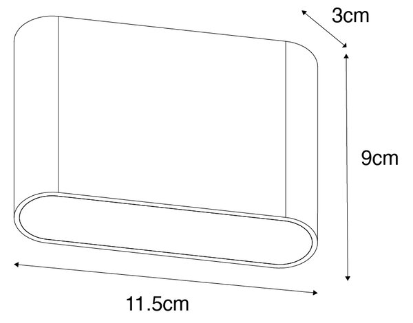 Moderné vonkajšie nástenné svietidlo hrdzavohnedé 11,5 cm vrátane LED IP65 - Batt