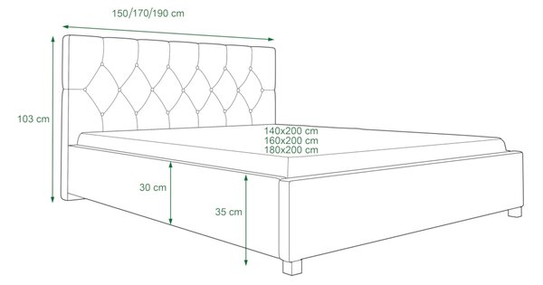 Čalúnená posteľ SWIFT + rošt, 160x200, sioux brown