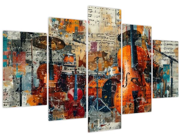 Obraz - Hudobné nástroje (150x105 cm)