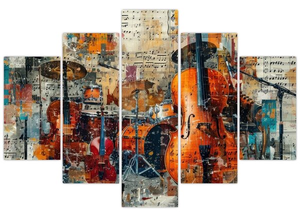 Obraz - Hudobné nástroje (150x105 cm)