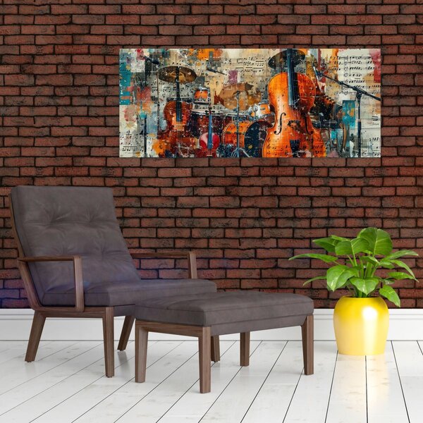Obraz - Hudobné nástroje (120x50 cm)
