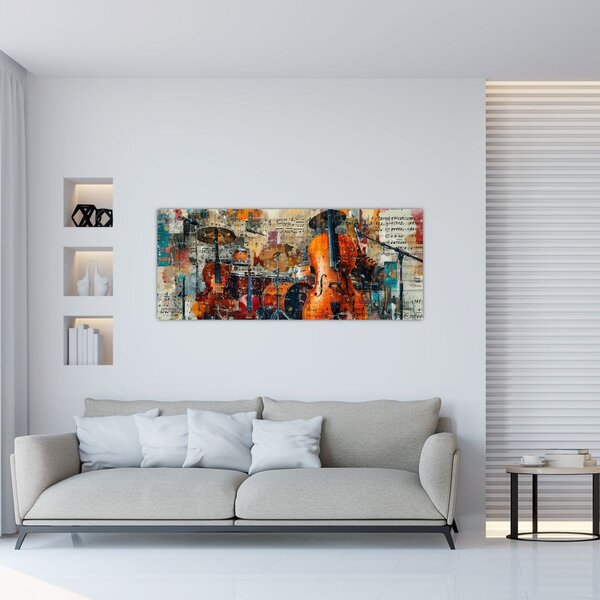 Obraz - Hudobné nástroje (120x50 cm)