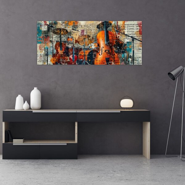 Obraz - Hudobné nástroje (120x50 cm)