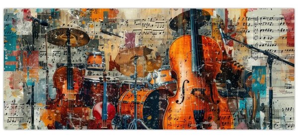 Obraz - Hudobné nástroje (120x50 cm)