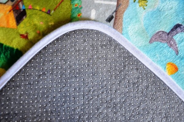 Vopi , Protišmykový kusový koberec Ultra Soft Mesto s plážou, 70x95, viacfarebná, detská izba
