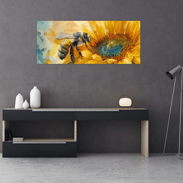 Obraz - Včielka, akvarel (120x50 cm)