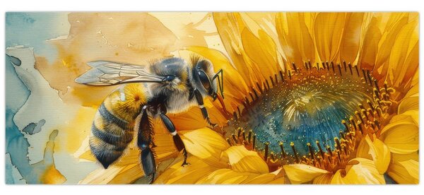 Obraz - Včielka, akvarel (120x50 cm)