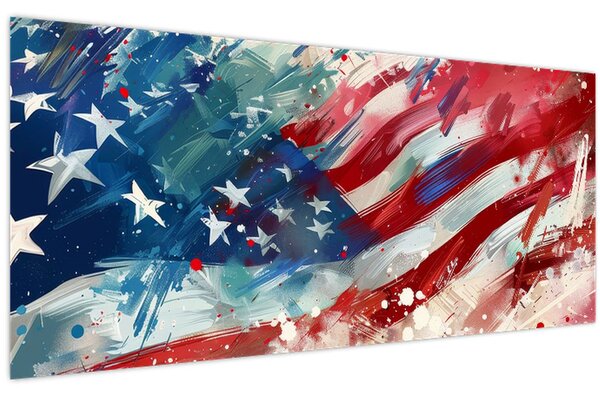 Obraz - Vlajka USA (120x50 cm)