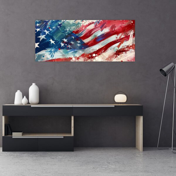 Obraz - Vlajka USA (120x50 cm)