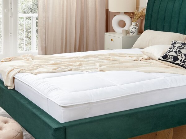 Ochranná podložka na matrac z mikrovlákna biela 180 x 200 cm vrchný topper hrúbka 4 cm