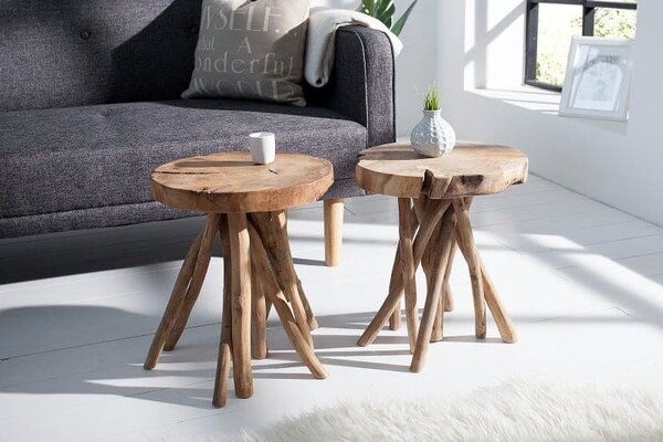 Konferenčný stolík Root 45 cm teakové drevo »