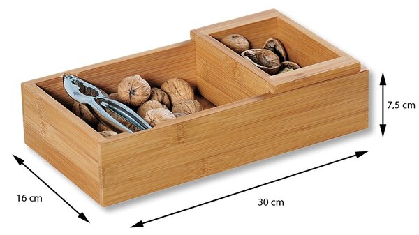 Drevený box na orechy s luskáčikom Nut, 30x16x7,5 cm