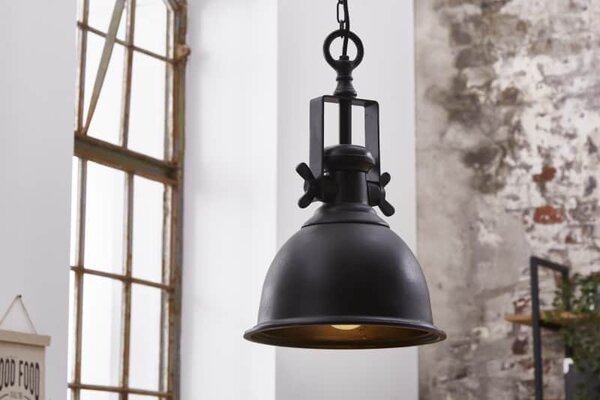 Závesná lampa Industrial čierna