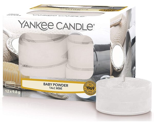 Čajové sviečky Yankee Candle 12ks - Baby Powder