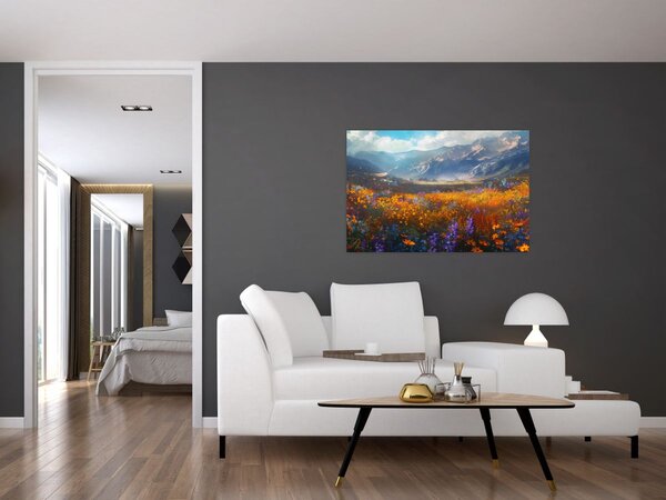 Obraz - Maľovaná horská krajina II. (90x60 cm)