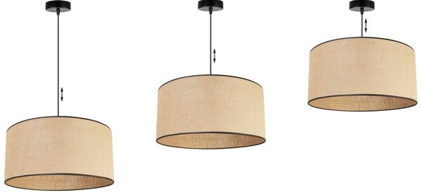 Závesné svietidlo Juta, 1x jutové tienidlo, (výber z 2 farieb konštrukcie), (fi 45cm), bl