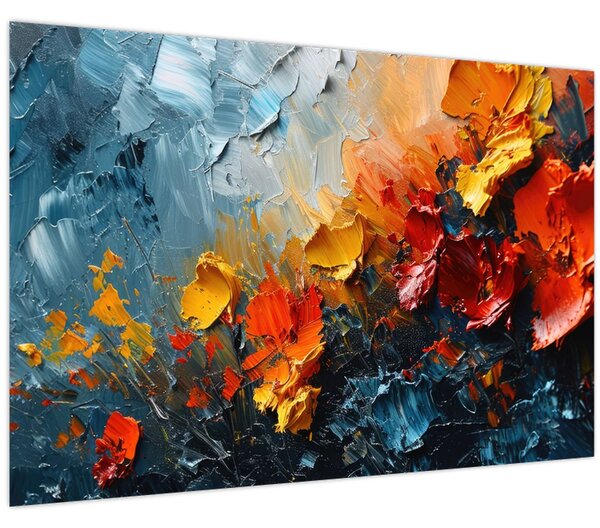 Obraz - Abstraktná maľba kvetov III. (90x60 cm)
