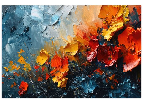 Obraz - Abstraktná maľba kvetov III. (90x60 cm)