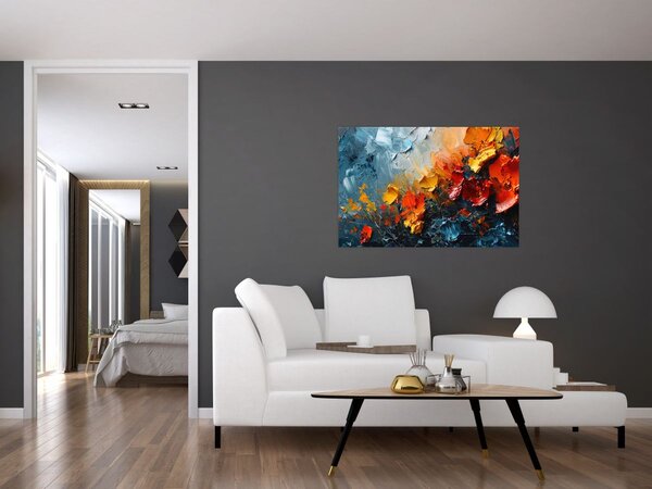 Obraz - Abstraktná maľba kvetov III. (90x60 cm)