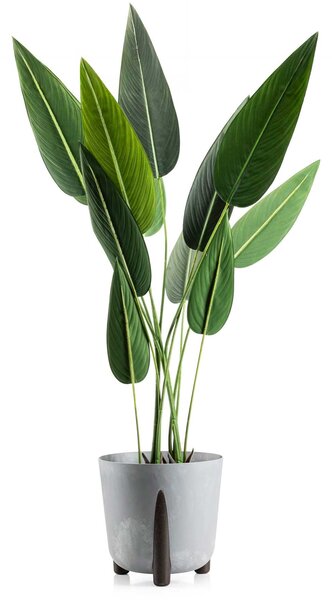 PLASTOVÝ KVETINÁČ MOSS 30X28,5 CM IMITÁCIA BETÓNU SIVÁ