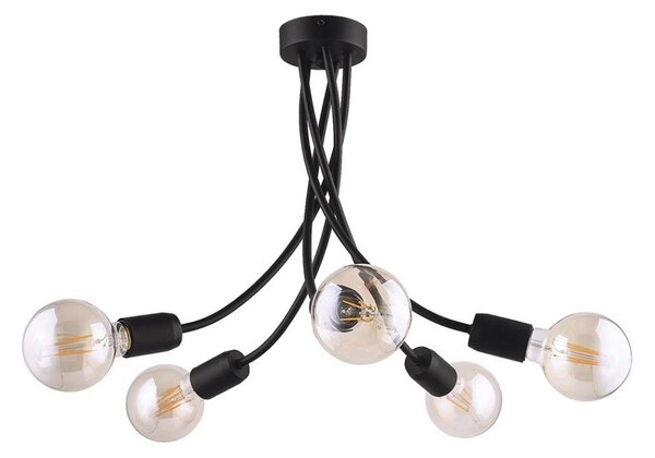 Jupiter 1640 - Luster na tyči LUCE 5xE27/60W/230V čierna