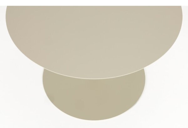 Krémový oceľový okrúhly konferenčný stolík ø 60 cm Snow – Zuiver