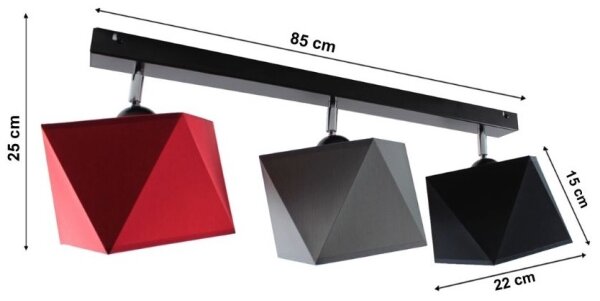 Prisadený luster DIAMENT 3xE27/60W/230V
