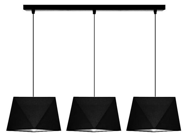 Luster na lanku DIAMENT 3xE27/60W/230V čierna