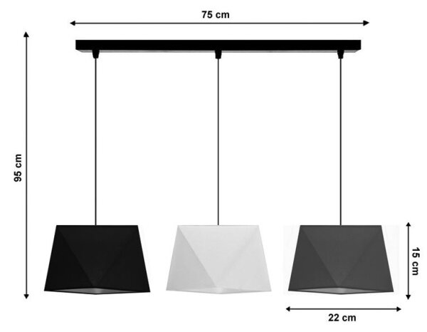 Luster na lanku DIAMENT 3xE27/60W/230V