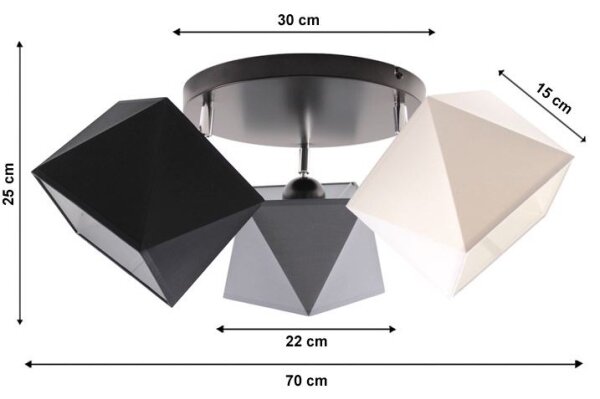 Prisadený luster DIAMENT 3xE27/60W/230V