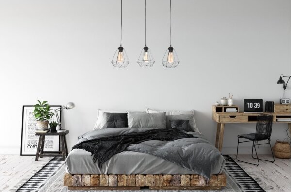 Luster na lanku DIAMENT MINI 3xE27/60W/230V