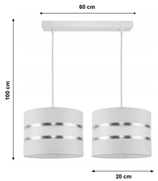 Luster na lanku CORAL 2xE27/60W/230V biela