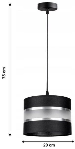 Luster na lanku CORAL S 1xE27/60W/230V čierna