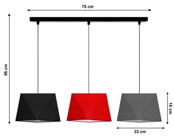 Luster na lanku DIAMENT 3xE27/60W/230V