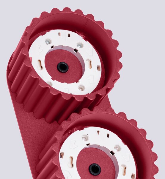 Stropné svietidlo Aura, 2x bordové hliníkové tienidlo, (6 cm)