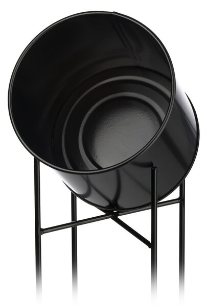 KOVOVÝ KVETINÁČ SO STOJANOM DARK 75X21 CM ČIERNA
