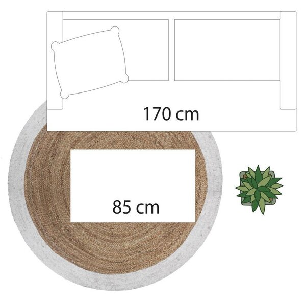 Koberec Imogen, (fi) 120 cm, hnedá/biela