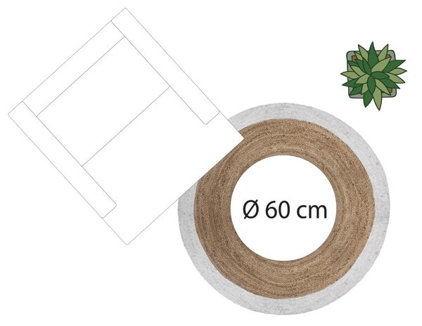 Koberec Imogen, (fi) 120 cm, hnedá/biela