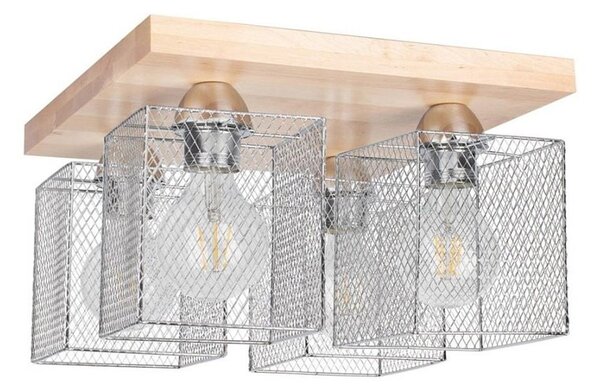 Spot-Light 8175460 - Stropné svietidlo NORMAN WOOD 4xE27/25W/230V